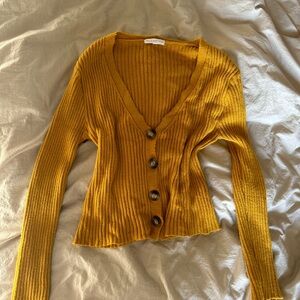 Yellow cardigan